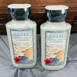 Bath and Body Works Body Lotion: Havana Tropical Vanilla and Cherimoya Bundle